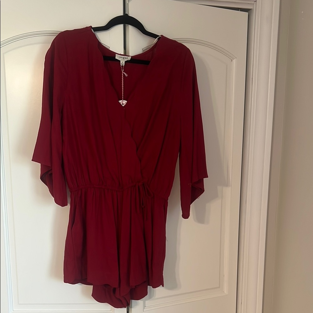 Red Wrap Romper